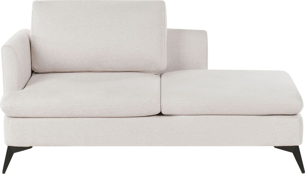BELIANI Chaiselongue Hellbeige aus Stoff Linksseitig mit Kissen Metallbeinen Gepolstert Elegant Klassisch Modern Récamiere Wohnzimmermöbel