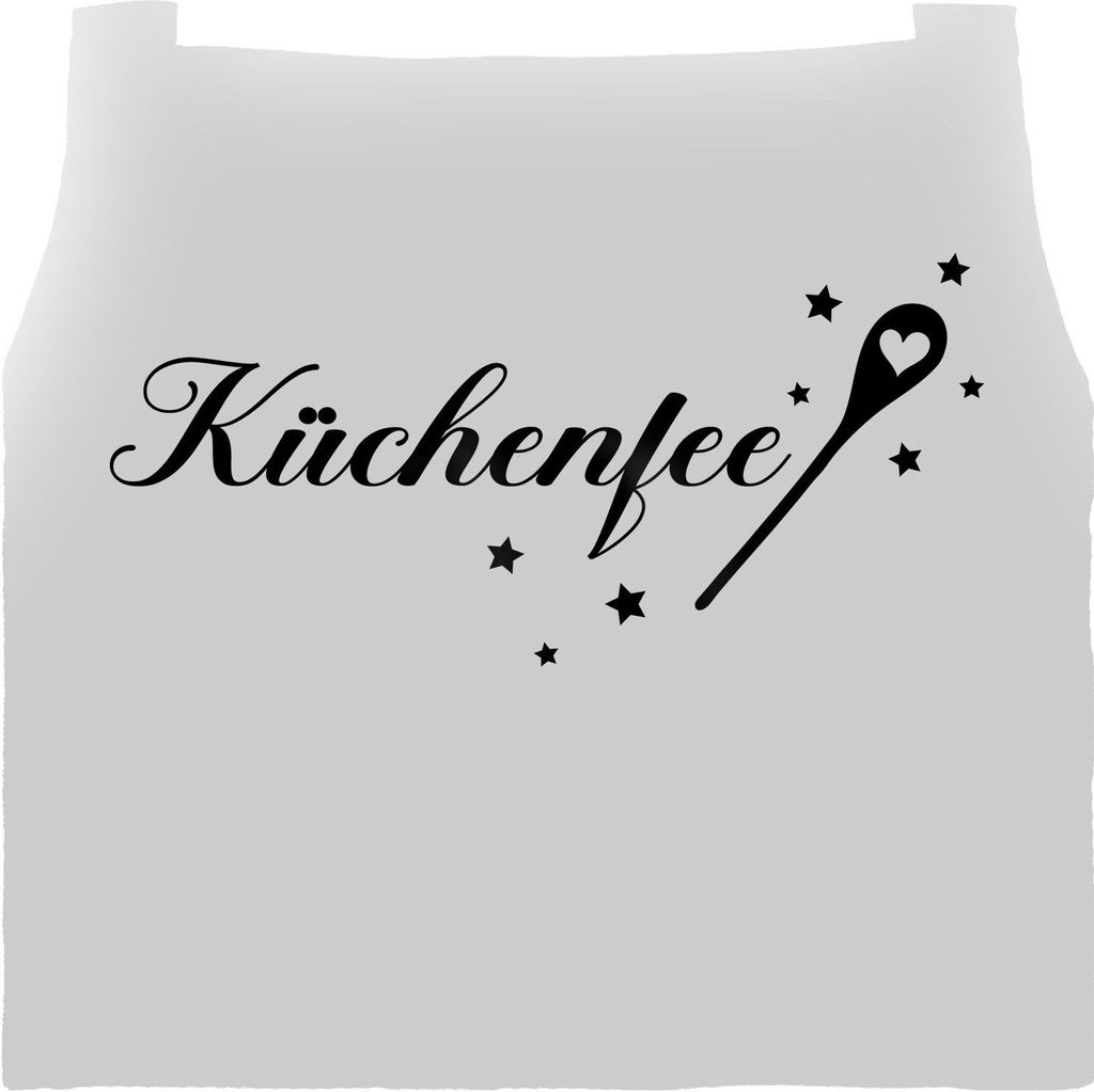Kochschürze Damen Küchenschürze für Frauen Aufdruck Bedruckt Küchenfee Backschürze Baumwolle SpecialMe weiß-schwarz unisize