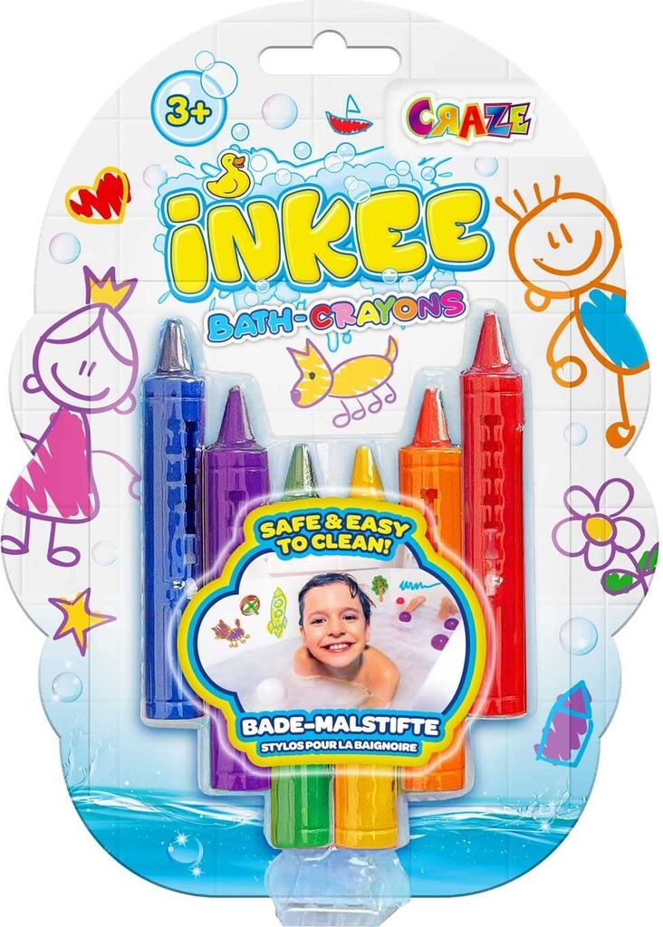 INKEE Bath Crayons | Badewannenstifte für Kinder 6 Stück - Badestifte für Kinder Badewanne, für Keramikoberflächen, leicht zu reinigen, 6 Farben