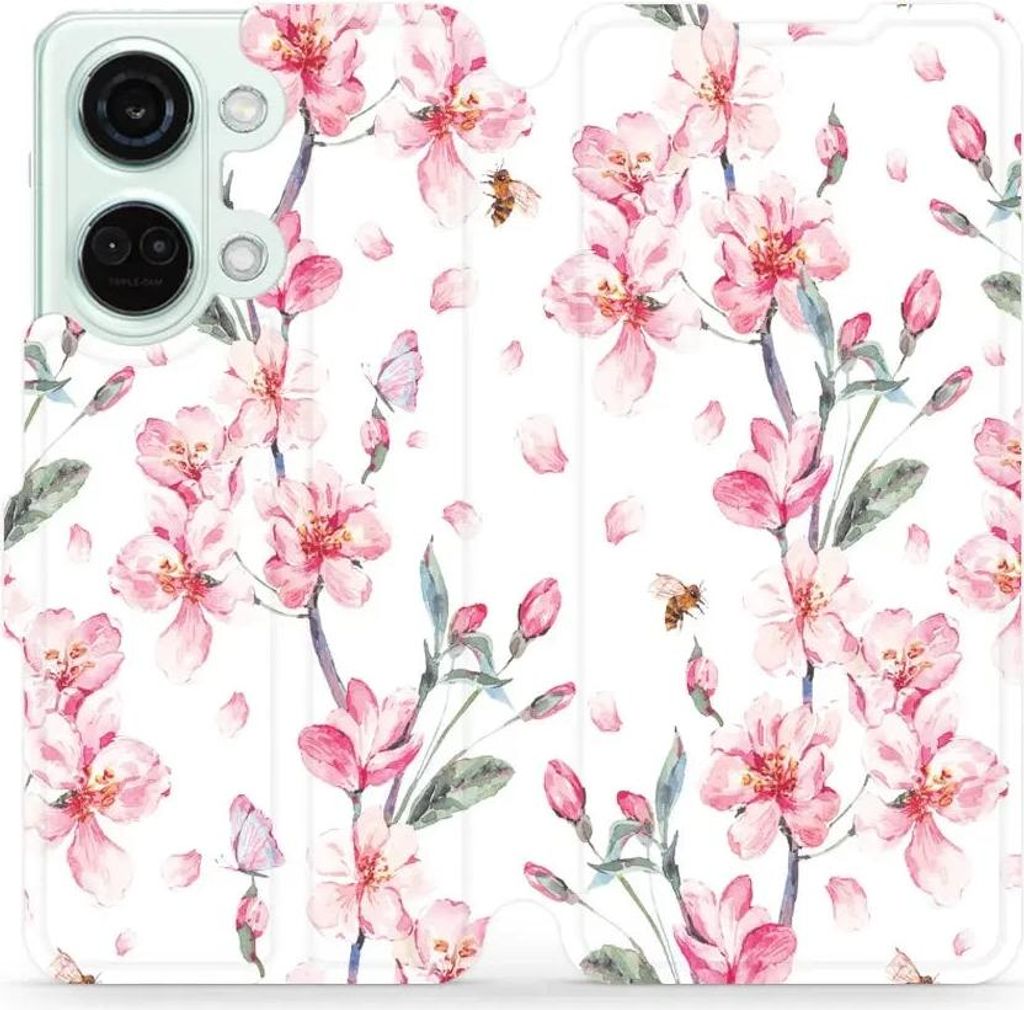 Handyhülle mit klappe für OnePlus Nord 3, Mobiwear Book, Rosa Frühling