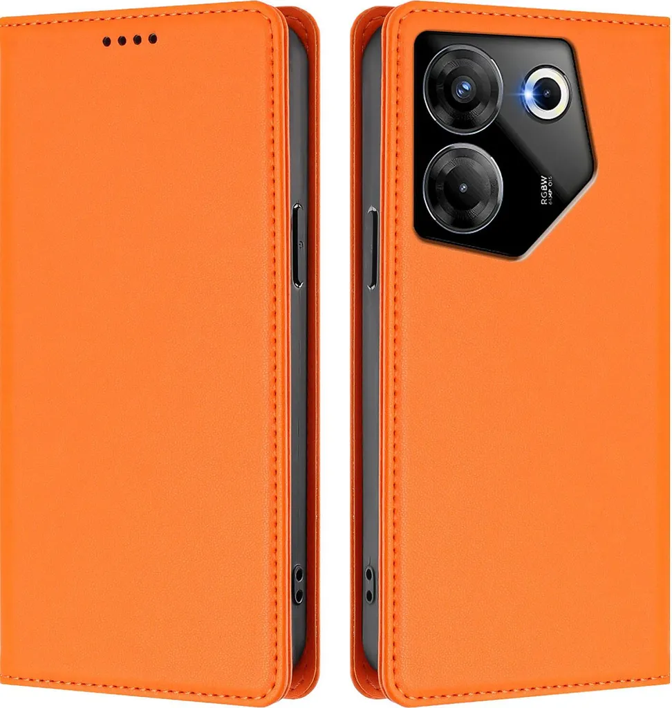 Cover Protettiva Tecno Camon 20 Pro 5G - Flip Case Anti-Shock Arancio