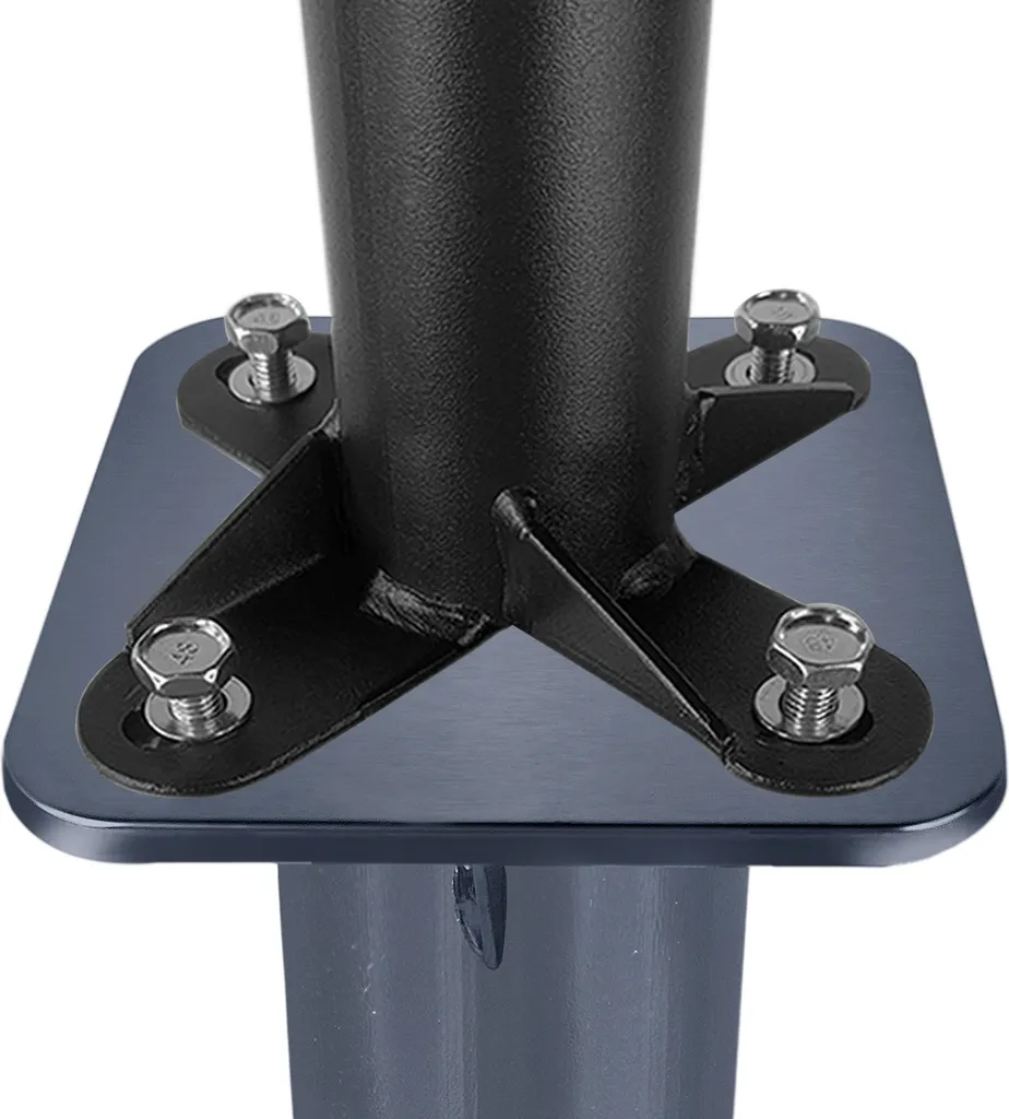 Support de Parasol Métal avec Douille de Sol Robuste Gris Foncé - 9
