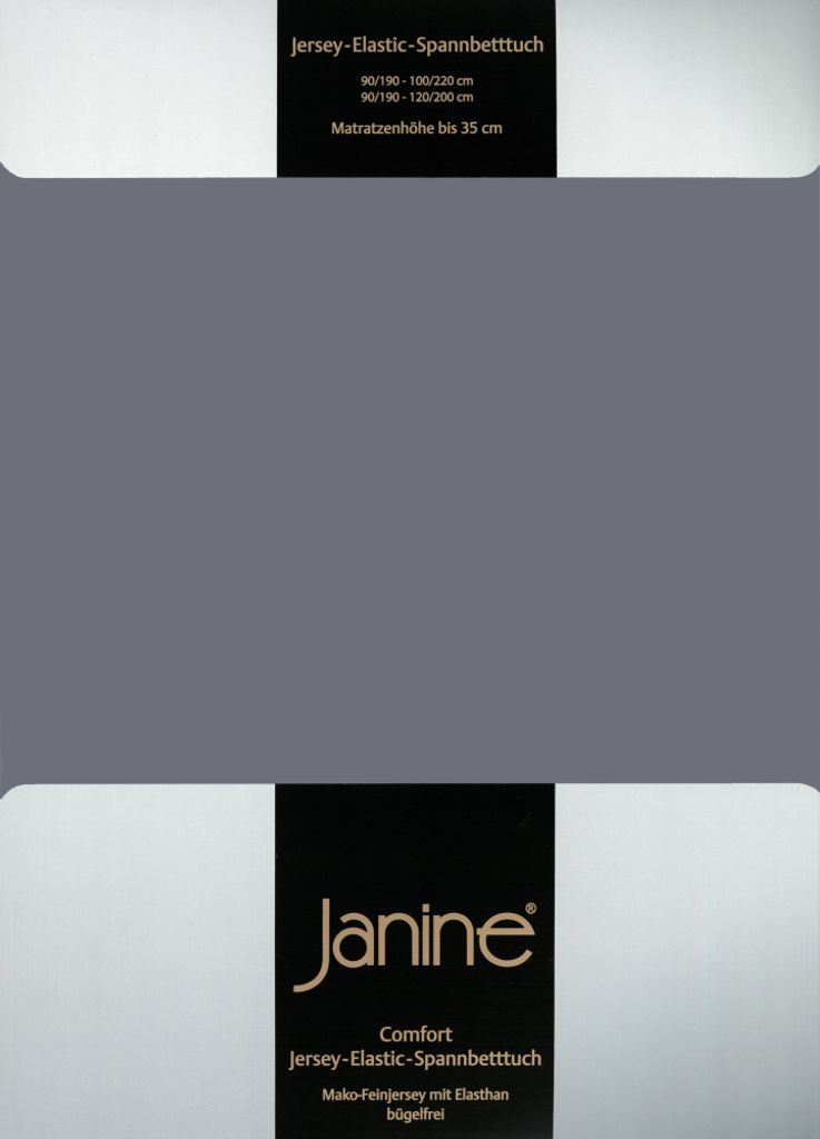 Janine JERSEY Spannbetttuch 5007 100 X 200 opalgrau