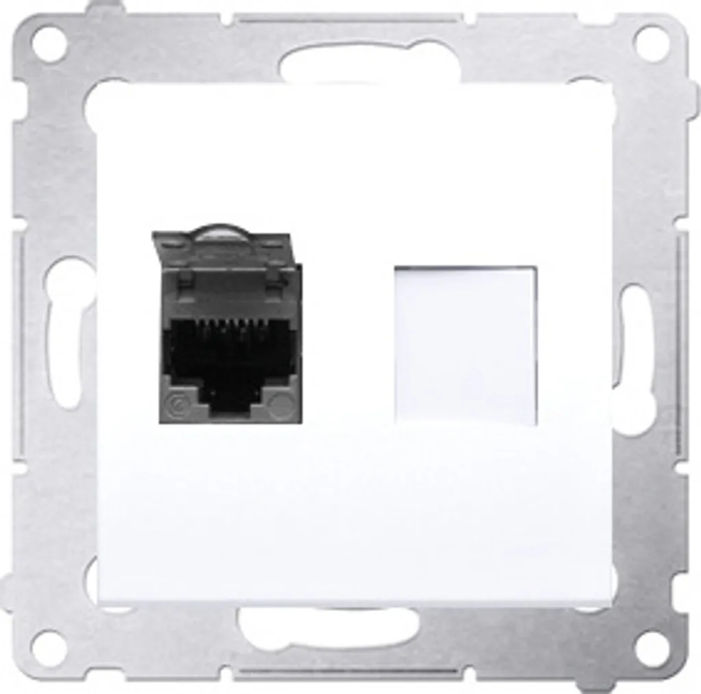 Prise internet RJ45 Cat6 blindée pour réseau domestique Simon 54 Premium