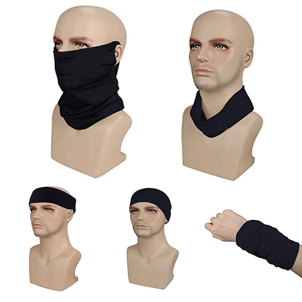 Schlauchschal Mund-Nasen-Maske in Schwarz, Behelfs Maske, Produktbild 4