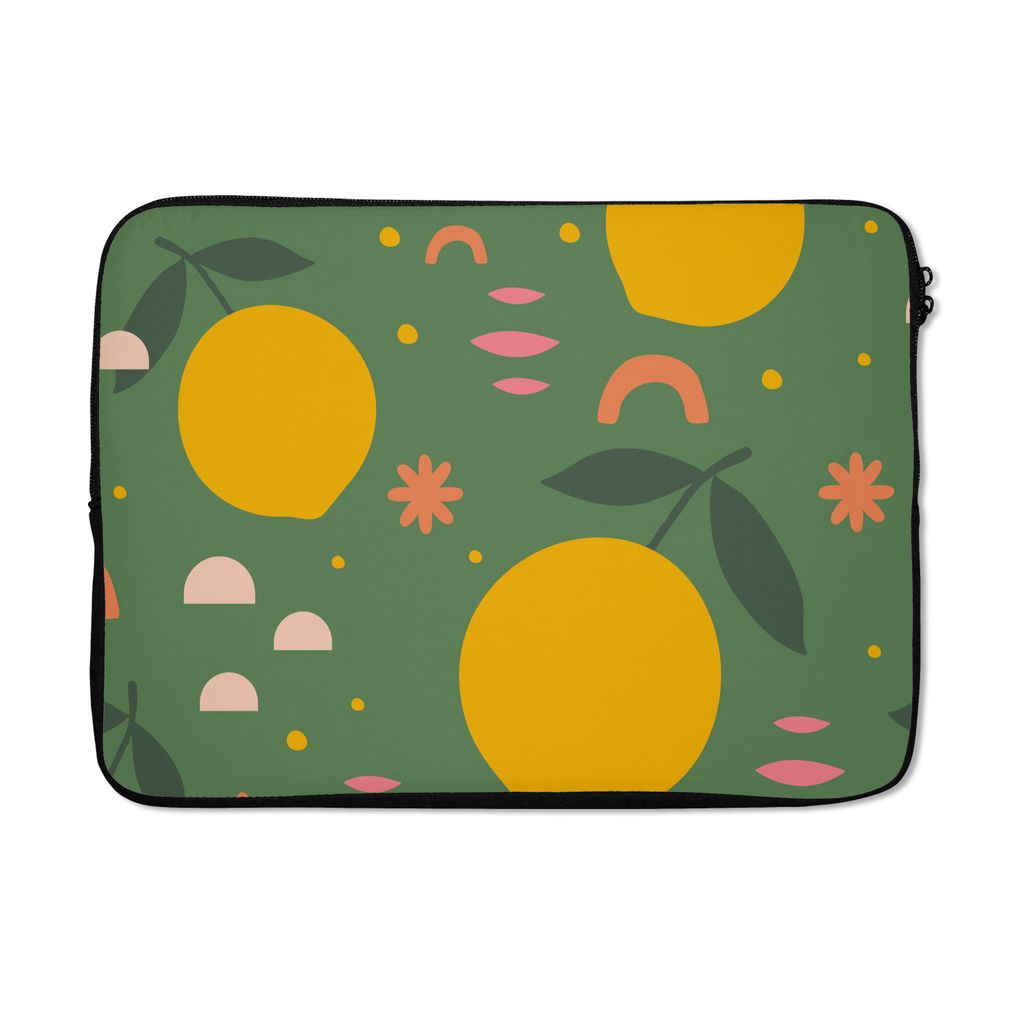 MuchoWow Laptop Hülle 14 ZollZitrone - Rosa - Design Laptoptasche - Laptoptasche - Stoßsicher - Schutzhaube