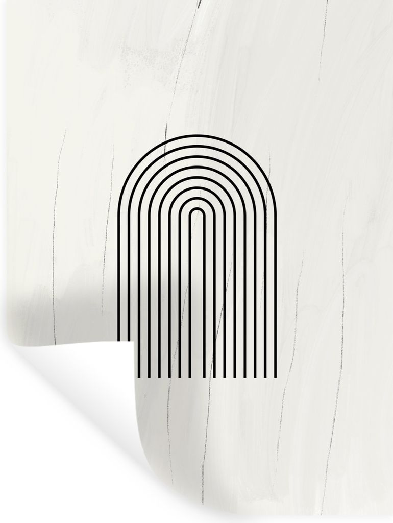 MuchoWow Wandtattoo Wandsticker Wandaufkleber Kunst - Schwarz - Weiß - Schleife 30x40 cm Selbstklebend und Repositionierbar - Sticker - Dekorfolie