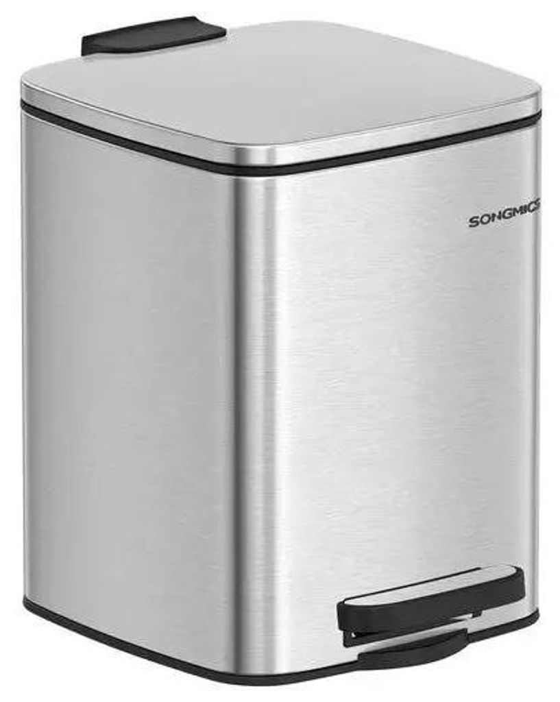 Kosmetikeimer - Badezimmer Mülleimer - 6 L Abfalleimer klein - Papierkorb WC - Eimer für Bad - Silber
