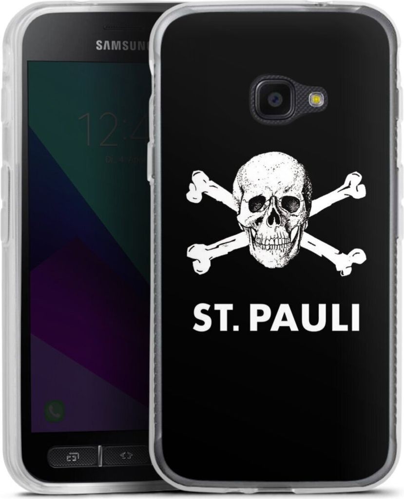 DeinDesign Handyhülle für Samsung Galaxy Xcover 4s Silikon Hülle Case Smartphone Schutzhülle FC St. Pauli Offizielles Lizenzprodukt Totenkopf
