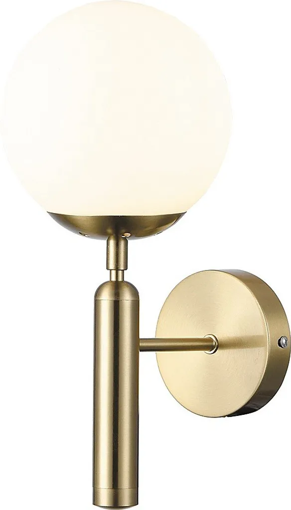 Lampe murale pour chambre ou couloir design boule de verre et or