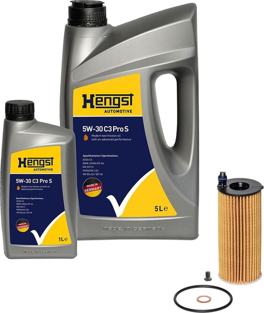 Ölwechselkit zur Inspektion mit Öl HENGST FILTER passend für u.a. BMW 3er