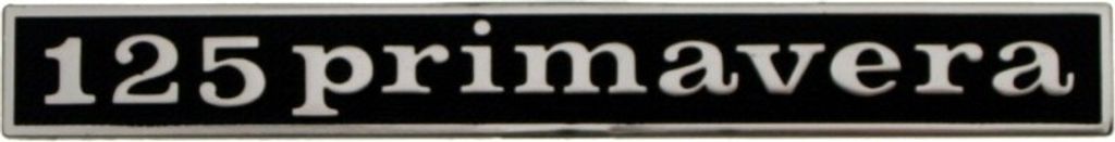 RMS Emblem / Schriftzug " 125 primavera " kompatibel mit Vespa Primavera 125 - 2 Pins 147x17mm Lochabstand 110mm