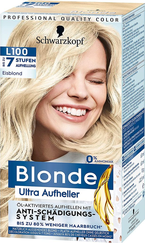 Schwarzkopf Blonde ULTRA AUFHELLER, Blond, L100, Eisblond, Frauen, Box, 1 Stück(e)
