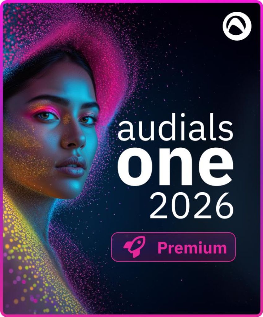 Audials One 2026 Premium / 1 PC / Dauerlizenz / Karte mit Produktbild 