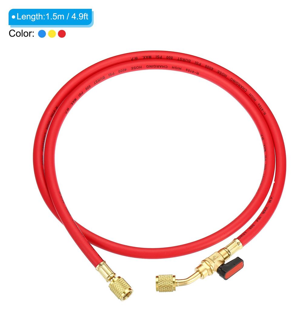 1/4 SAE K?ltemittel Befš¹llung Schlauch 3 Pack 4.9ft 800 PSI 4000 PSI Verteiler Messger?t Schlauch mit AC Adapter fš¹r Klimager?t HVAC Kš¹hlung