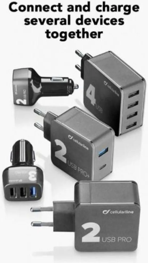 Cellularline Multipower 2: Caricabatterie Auto USB per iPhone e Samsung - 9