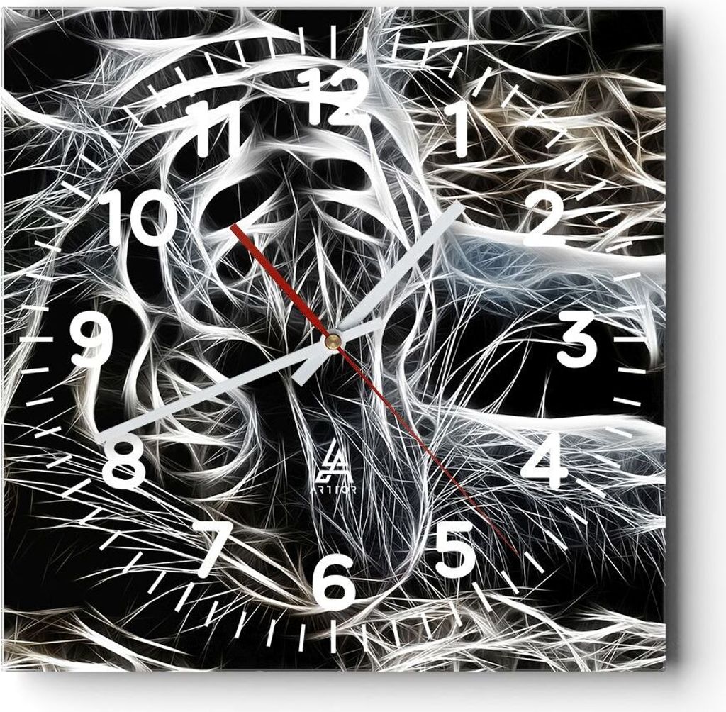 Wanduhr - Quadrat - Glasuhr - Abstraktion modern - 30x30cm - Schleichendes Uhrwerk - Lautlos - zum Aufhängen bereit - Dekoration Modern - Wanddeko...