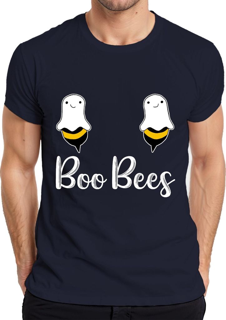 Boo Bees Halloween Wortspiel Lustig Bienen Gespenster Geschenk Herren T-Shirt, Navy, 3XL