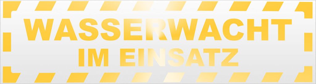 Kiwistar Wasserwacht im Einsatz gestreift Magnetschild Schild magnetisch - 60cm Gelb - reflektierend - Magnetfolie für Auto PKW Kfz