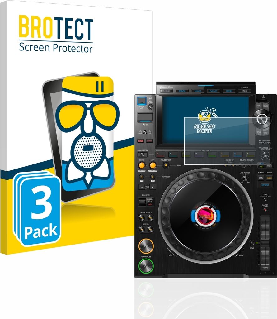 3x BROTECT Entspiegelungs Schutzglas für Pioneer CDJ 3000 Schutzfolie Panzer Folie Glas Display Schutz matt