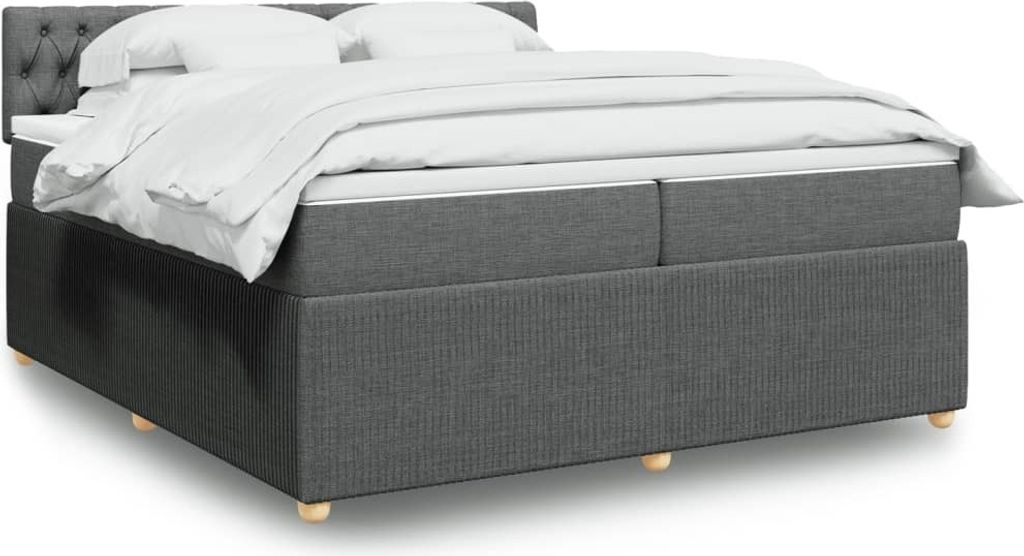 "2026 Promotion" Boxspringbett mit Matratze - Dunkelgrau - 200x200 cm - Stoff - Polsterbett CC14762