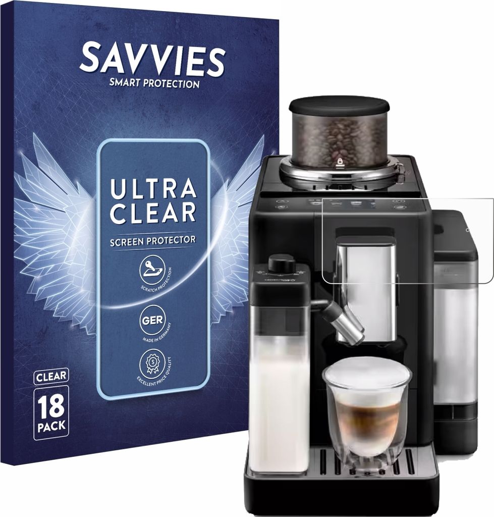 18x Für DeLonghi Rivelia Schutzfolie Savvies Displayschutz Display Schutz Folie Klar Transparent