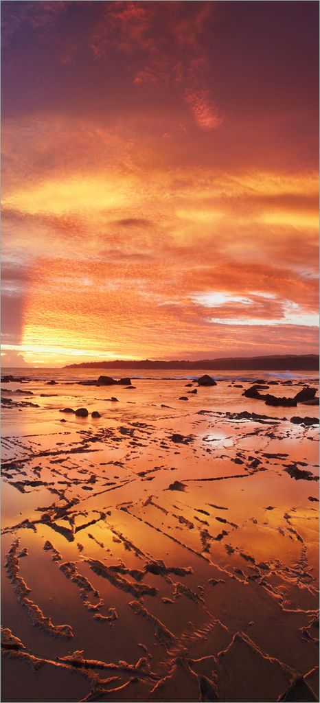 Türtapete Türposter Wattwanderung am Meer bei Sonnenuntergang - Größe: 93 x 205 cm