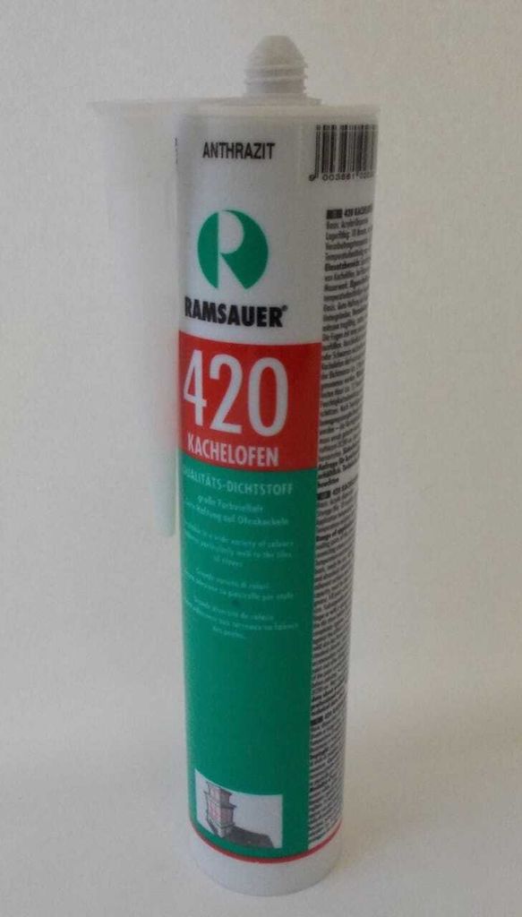 Elastische Fugenmasse Acryl in DUNKELGRAU für Kamin und Kachelofen in Kartusche