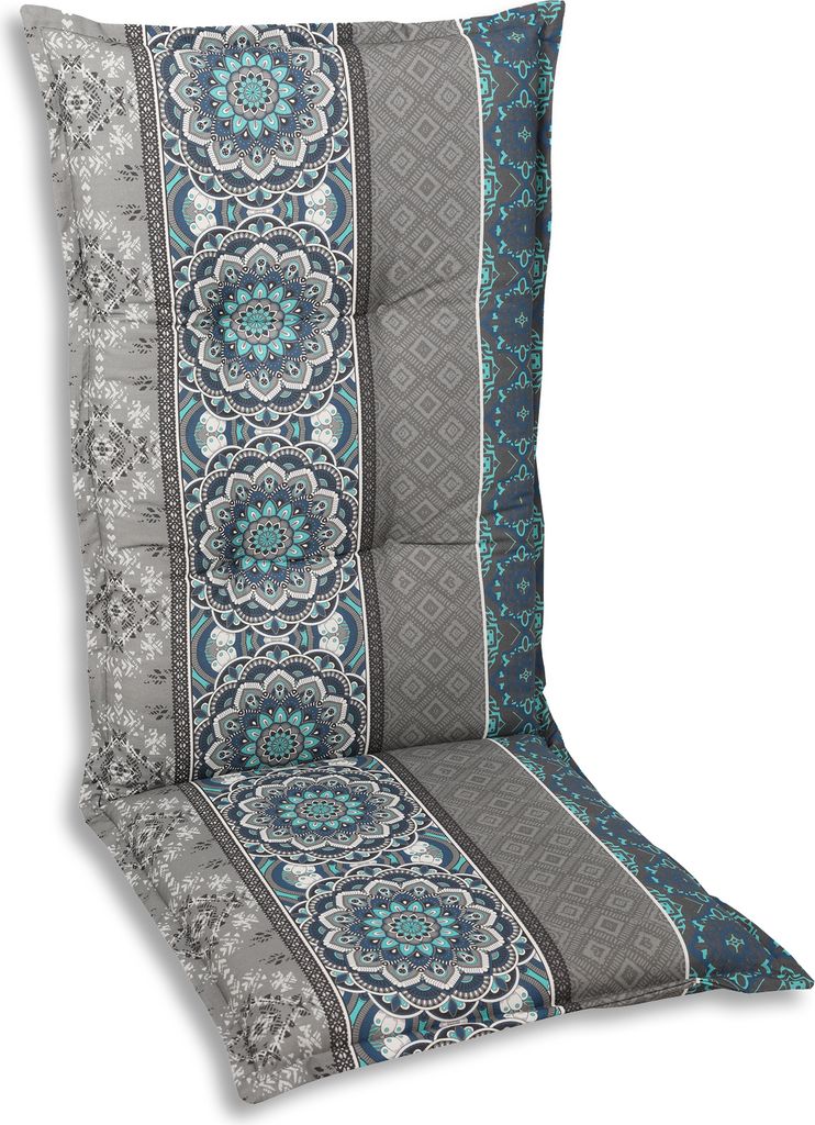 GO-DE Textil, Sessel-Auflage  mittel, Ornamentstreifen blau Produktbild 