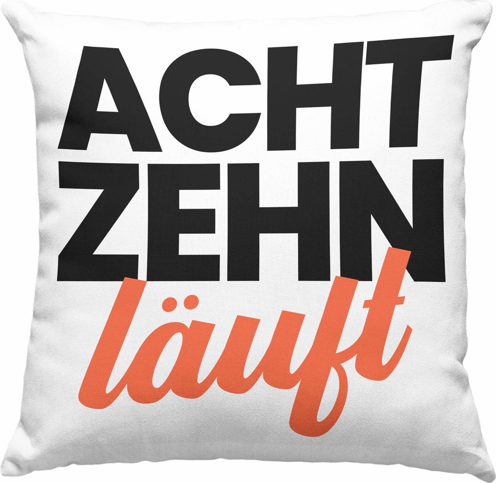 Trendation - 18. Geburtstag Deko-Kissen mit Füllung 40x40 Geschenk Mädchen Jungen Geschenkidee Lustig Spruch Sprüche 18 Geschenke Geschenkideen ...