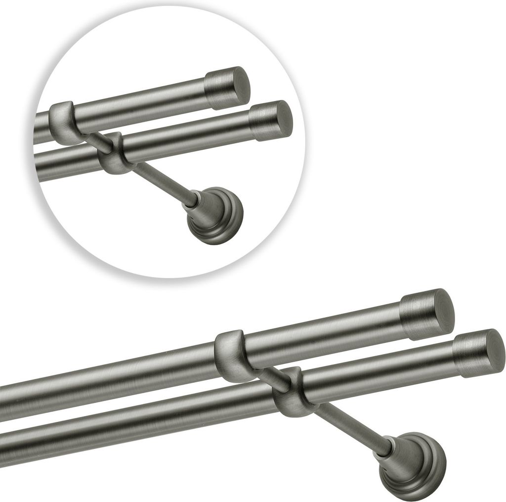 Gardinenstange Vorhangstange 19 mm Wandmontage 2-läufig