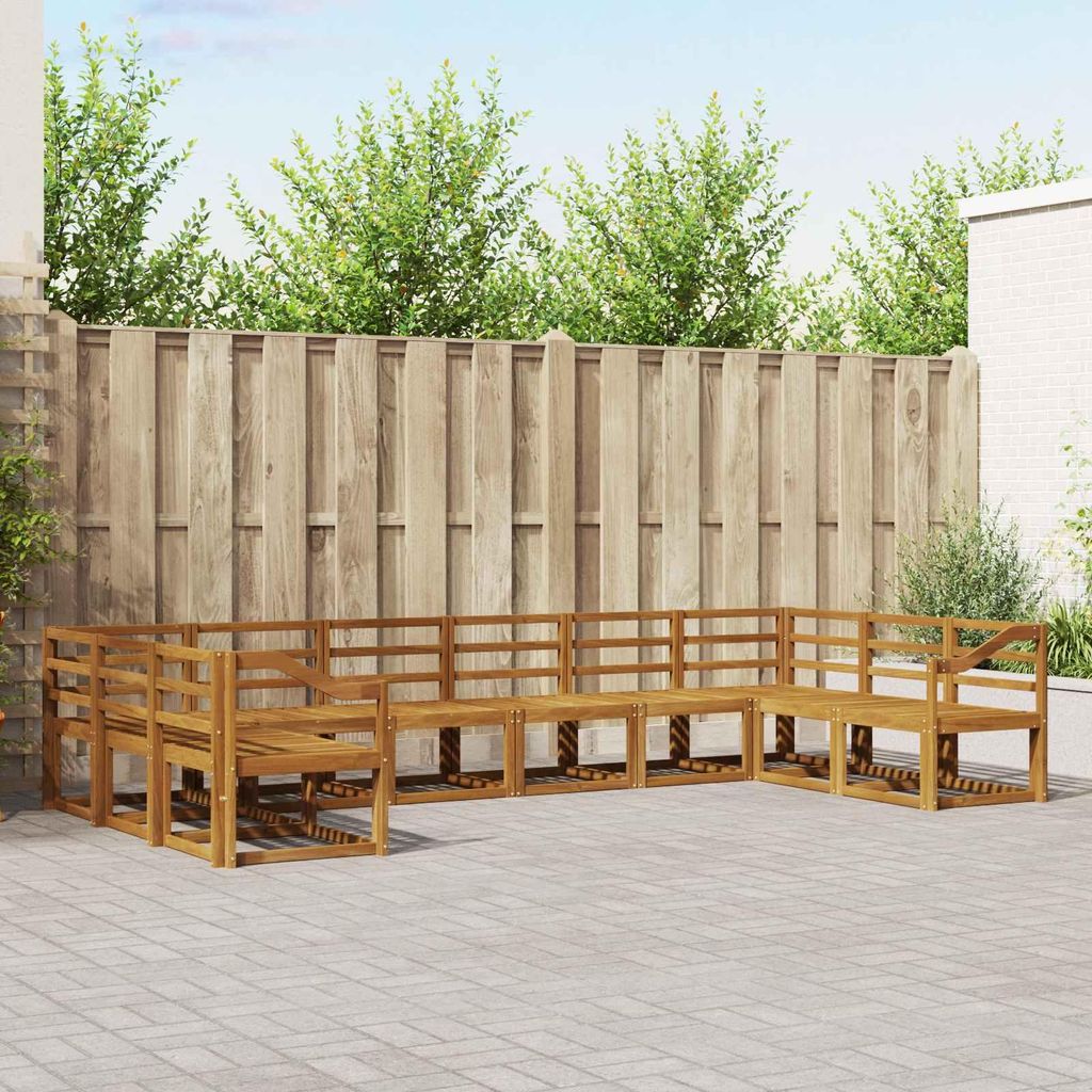 Outdoor-Sofagarnitur - VIDAXL - Terrassen-Sofa - 10 pcs - Natur Massivholz Akazie