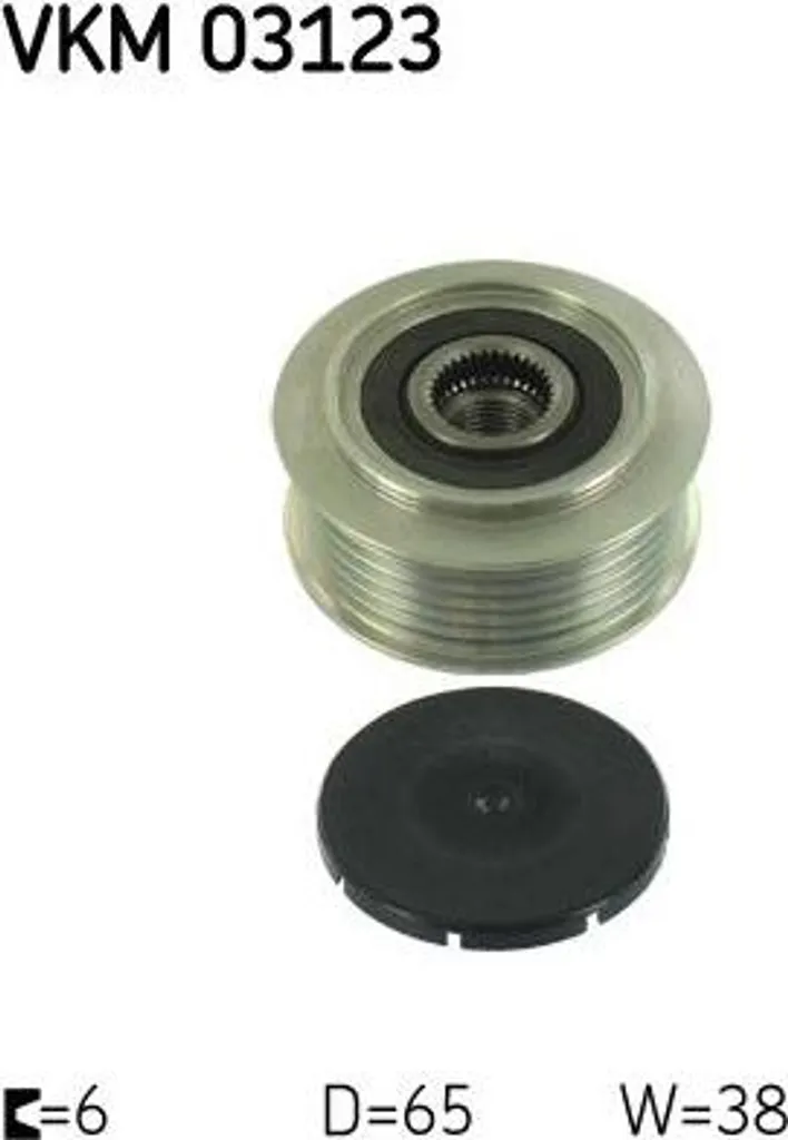 Roue libre alternateur SKF VKM 03123 compatible Audi A6 4F - Pièce OE