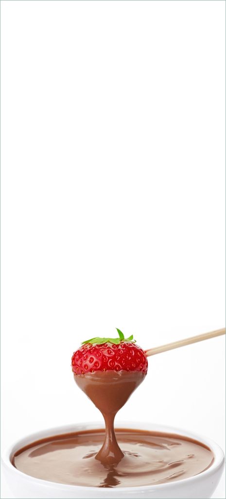 Türtapete Türposter Schoko-fondue mit Erdbeer am Stiel - Größe: 93 x 205 cm