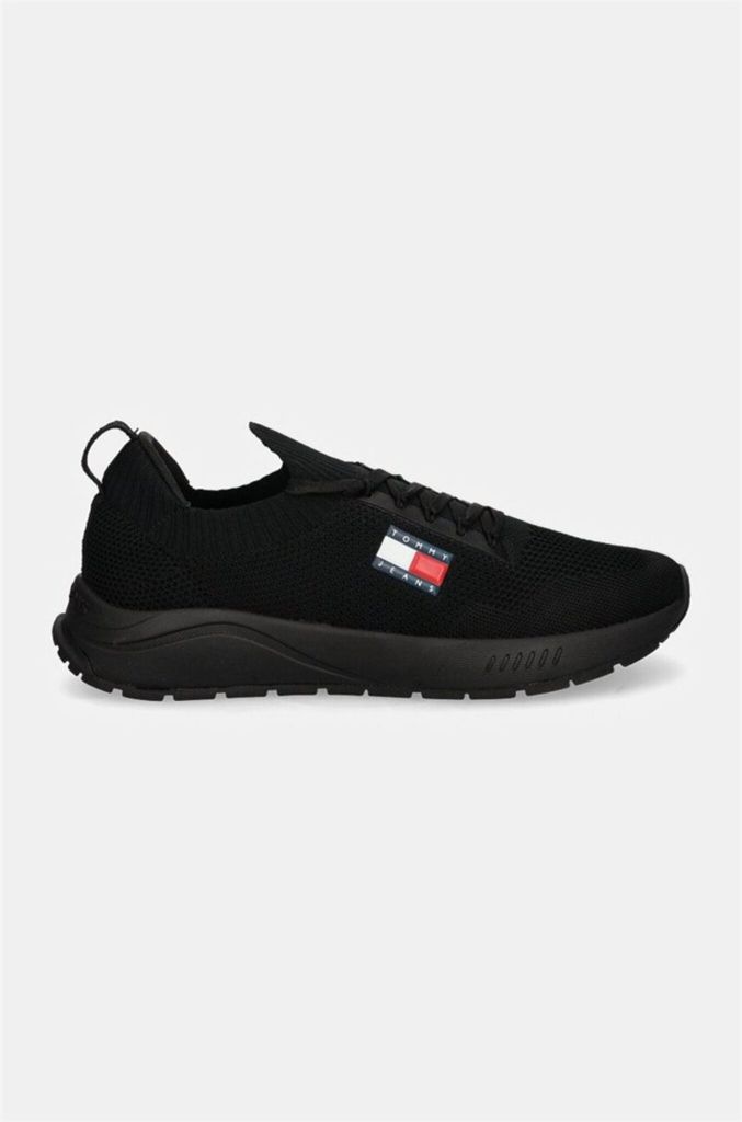 Tommy Jeans Runner Knitted Sneaker low Schwarz in Gr. 44