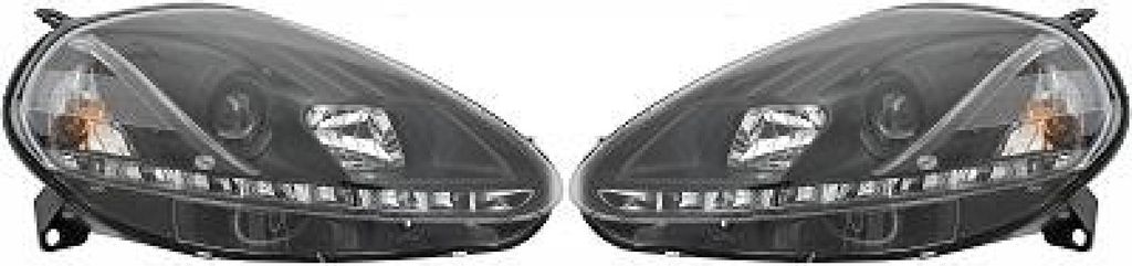 Design Scheinwerfer Fiat Punto m. R87 LED Tagfahrlicht schwarz
