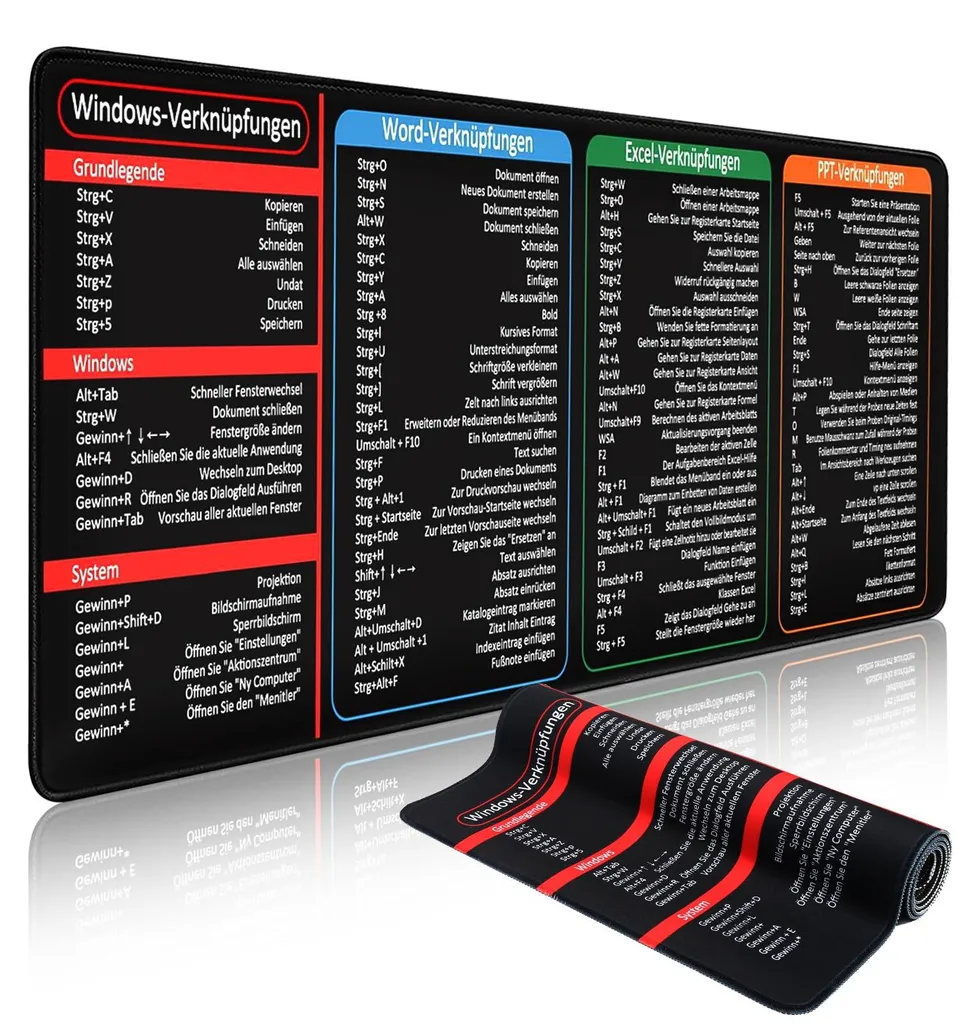 Grand tapis de souris de bureau antidérapant XXL pour PC et Laptop