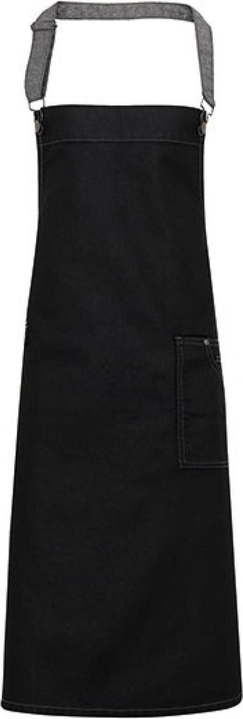 Premier Workwear PR134 | Schürze District Waxed Look Denim Bib Apron - Farbe: Black Denim (ca. Pantone 433) - Größe: One Size