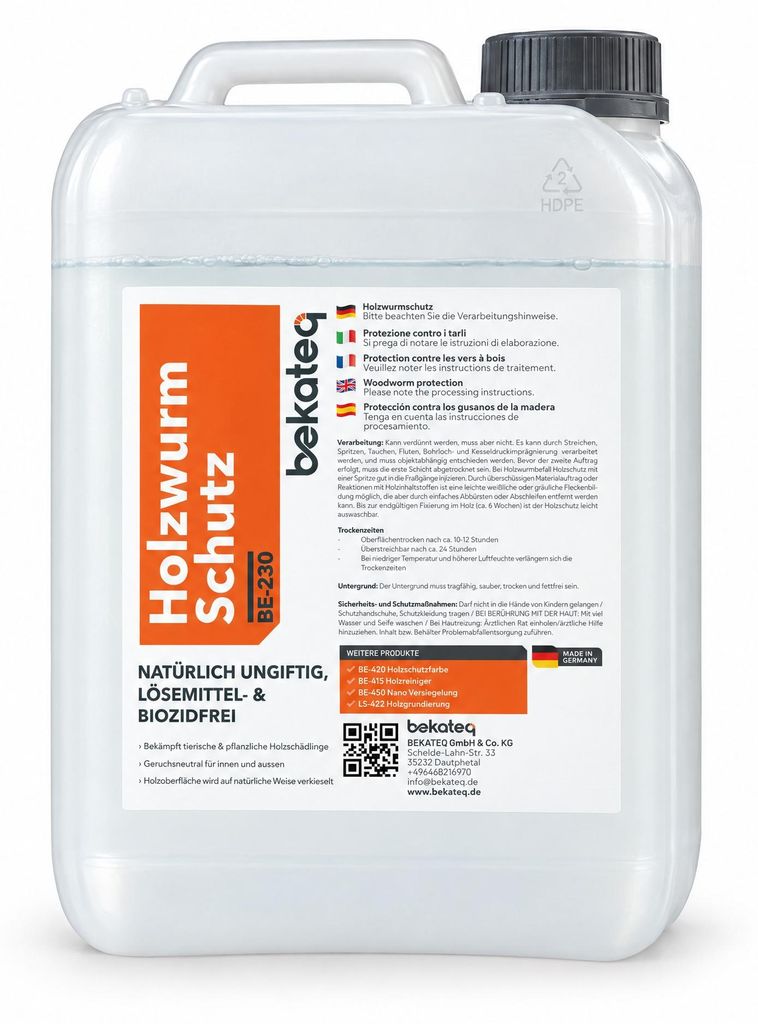 Holzschutzmittel zur Holzwurmbekämpfung, 10 Liter farblos I Produktbild 