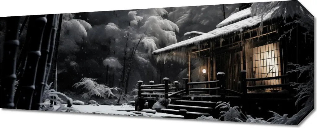 Tableau Image 50 x 20 cm Maison Japonaise Traditionnelle Zen - Déco