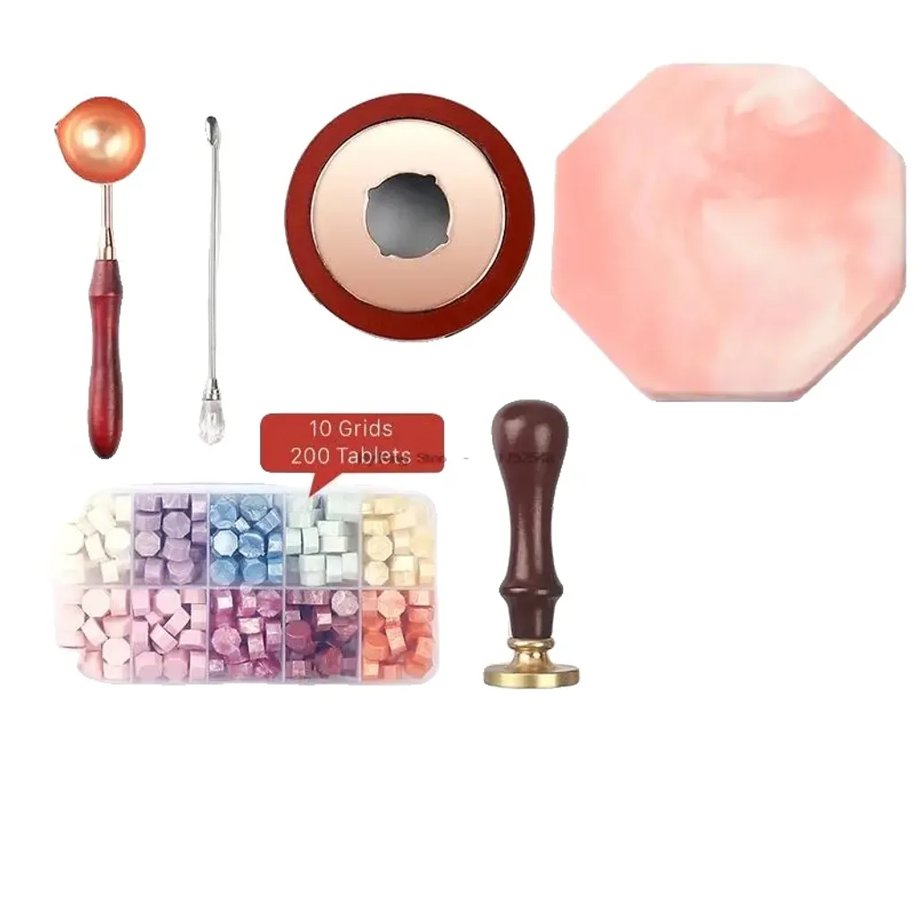 Set di ceralacca, 24 colori, kit per il bricolage, set di 7 pezzi per la sigillatura n. 4