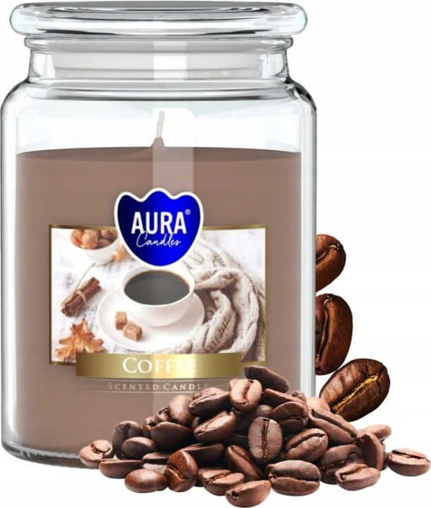 LARGE Bougie parfumée en pot BISPOL Aura 100H COFFEE Image du produit 