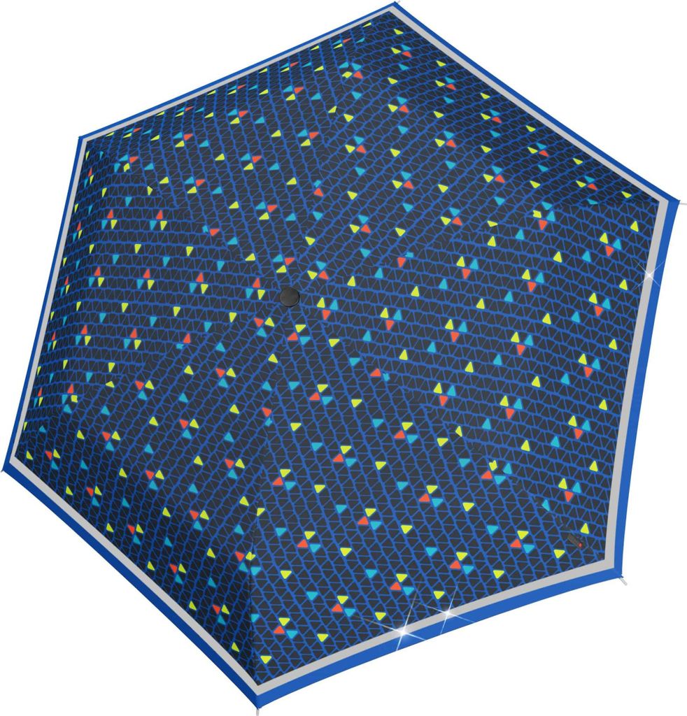 Knirps Rookie Kinder Regenschirm Taschenschirm Schirm reflektierend triple blue