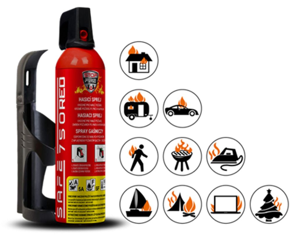 Schiuma antincendio SAFE 750 RED, 750 ml + supporto 75C Immagine del prodotto 