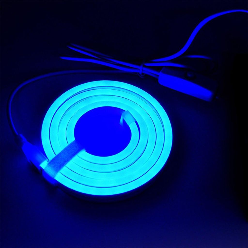 INF USB Neon LED Streifen Blau 5V PVC flexibel IP67 Touch-Dimmer 1 Mio.