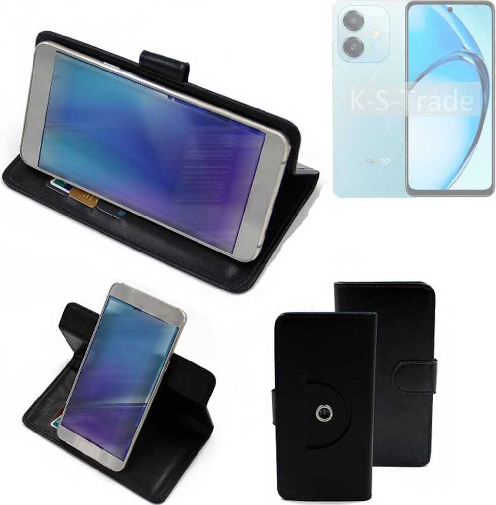 K-S-Trade Case Schutzhülle Handyhülle kompatibel mit Oppo A20 Flipcase Smartphone Cover Handy Schutz Tasche Klapphülle Walletcase schwarz (1x)