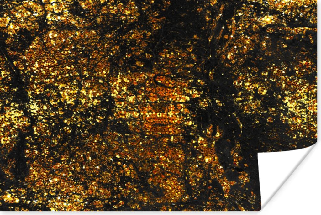 MuchoWow Poster Marmor - Glitzer - Gold 90x60 cm - Schlafzimmer