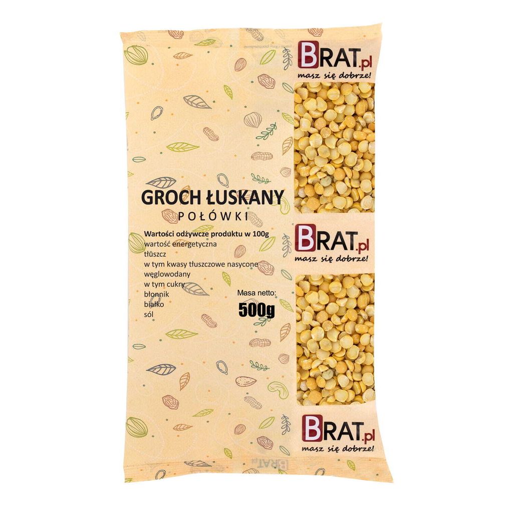 Groch łuskany połówki 500g Brat.pl Zdjęcie produktu 