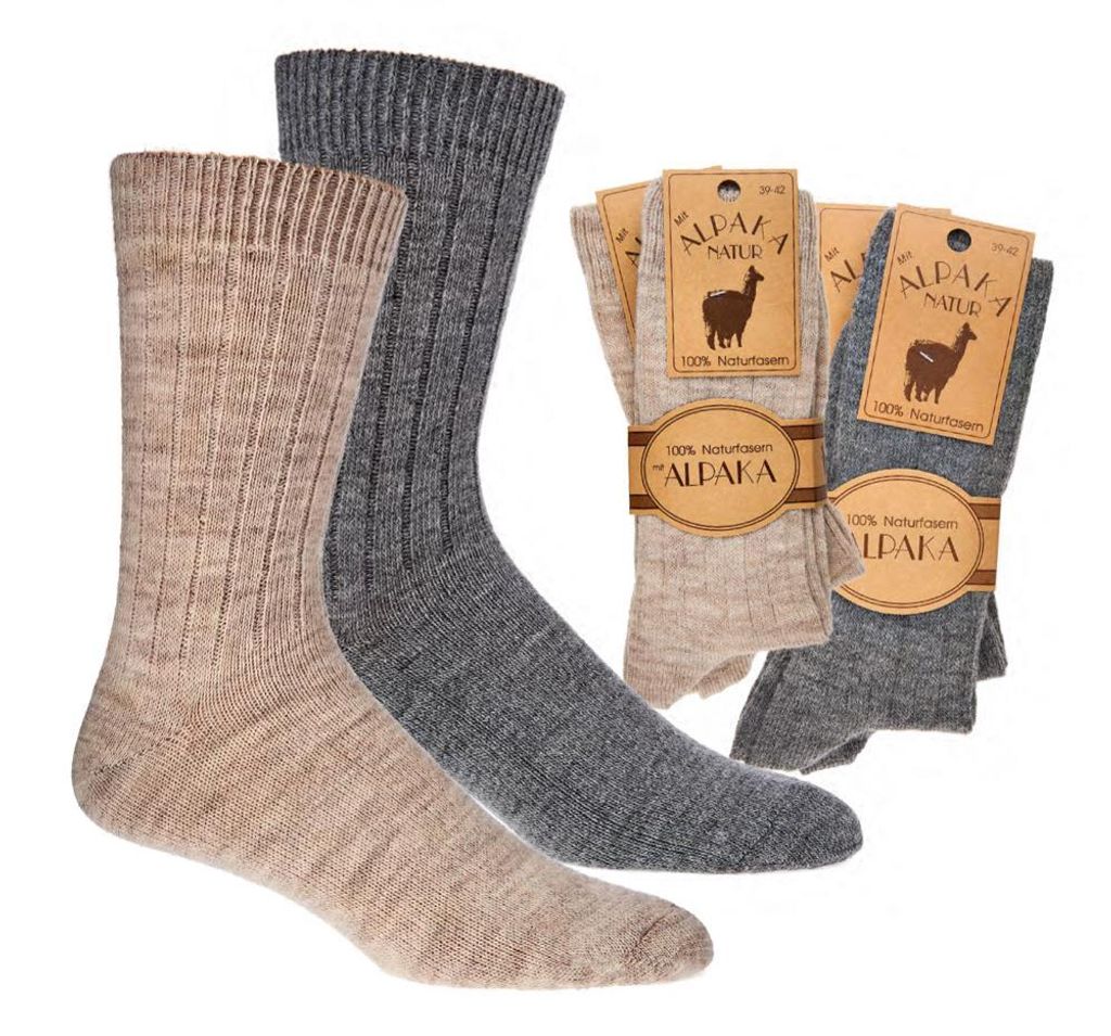 Wowerat Alpakasocken Wollsocken 95% Wolle Grau Gr. 43-46 2 Produktbild 