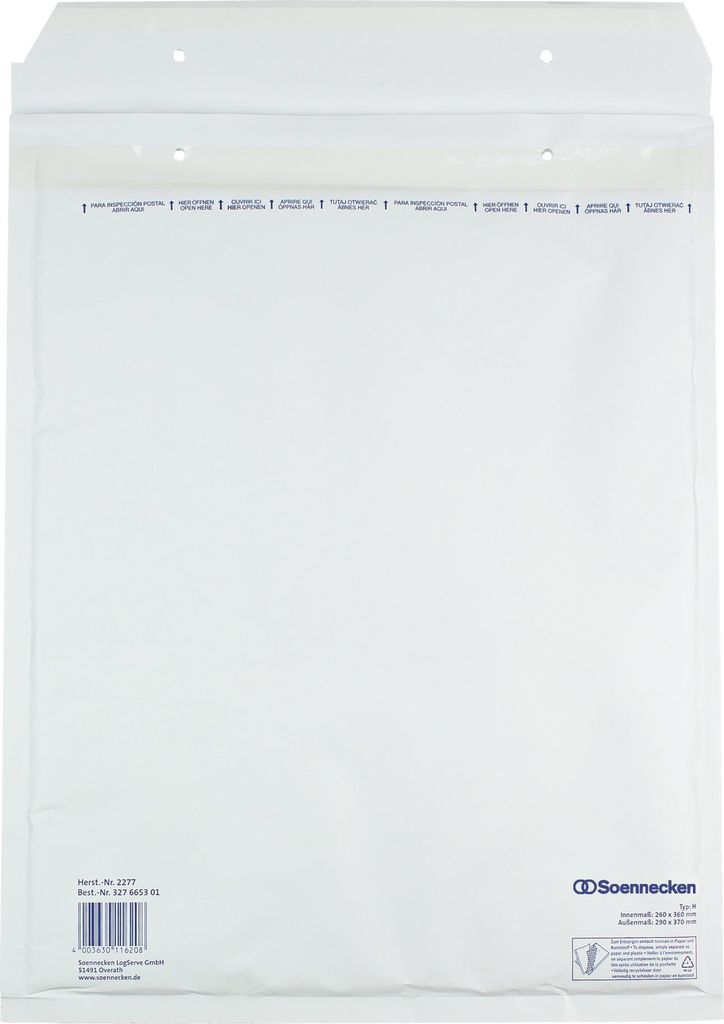 Luftpolstertasche 2277 H/5 260x360mm haftklebend weiß 5 Stück Packung mit 20 Stück